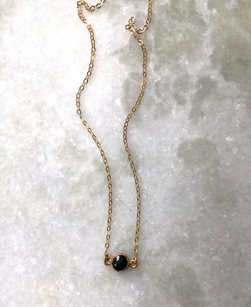 Black Spinel Sun Necklace